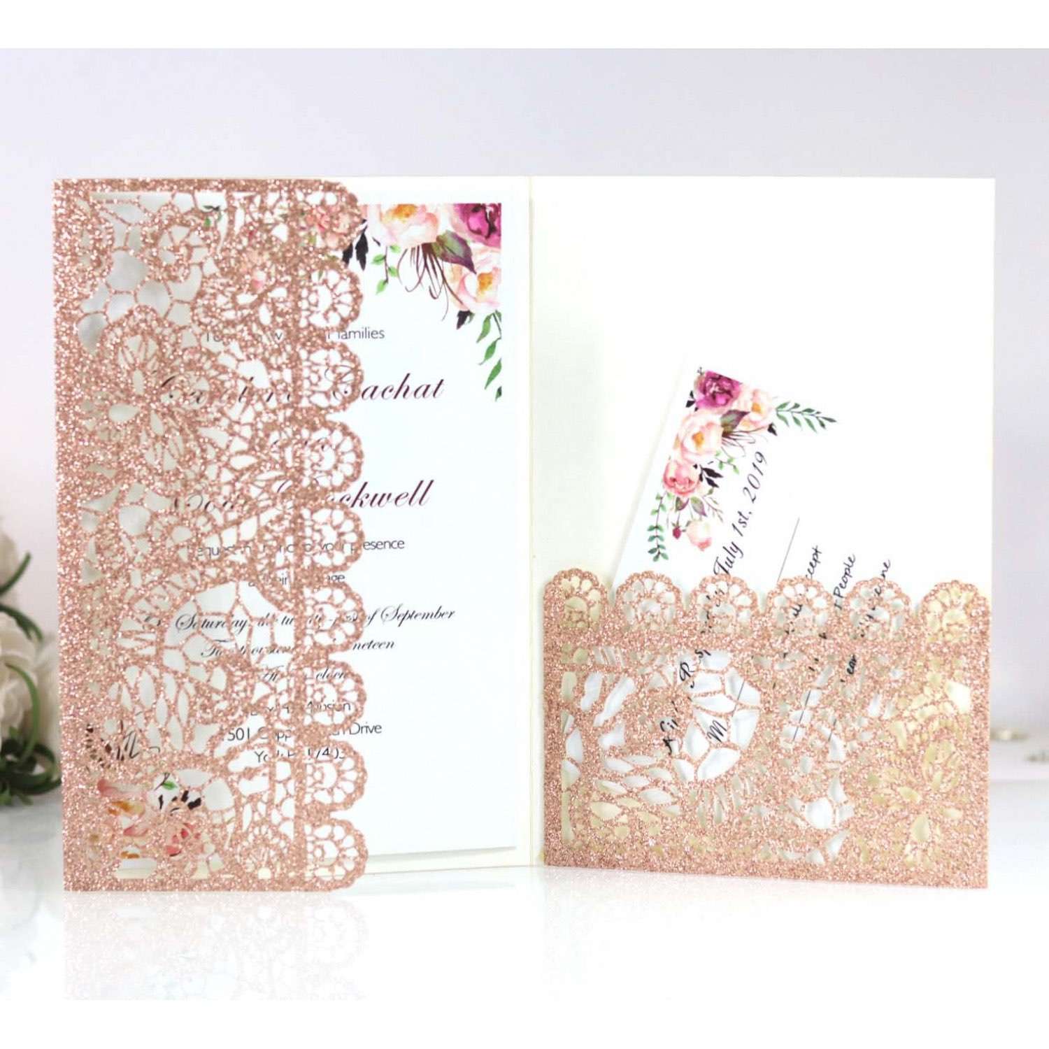 European Style Business Invitation Card Wedding Card Lace Figure